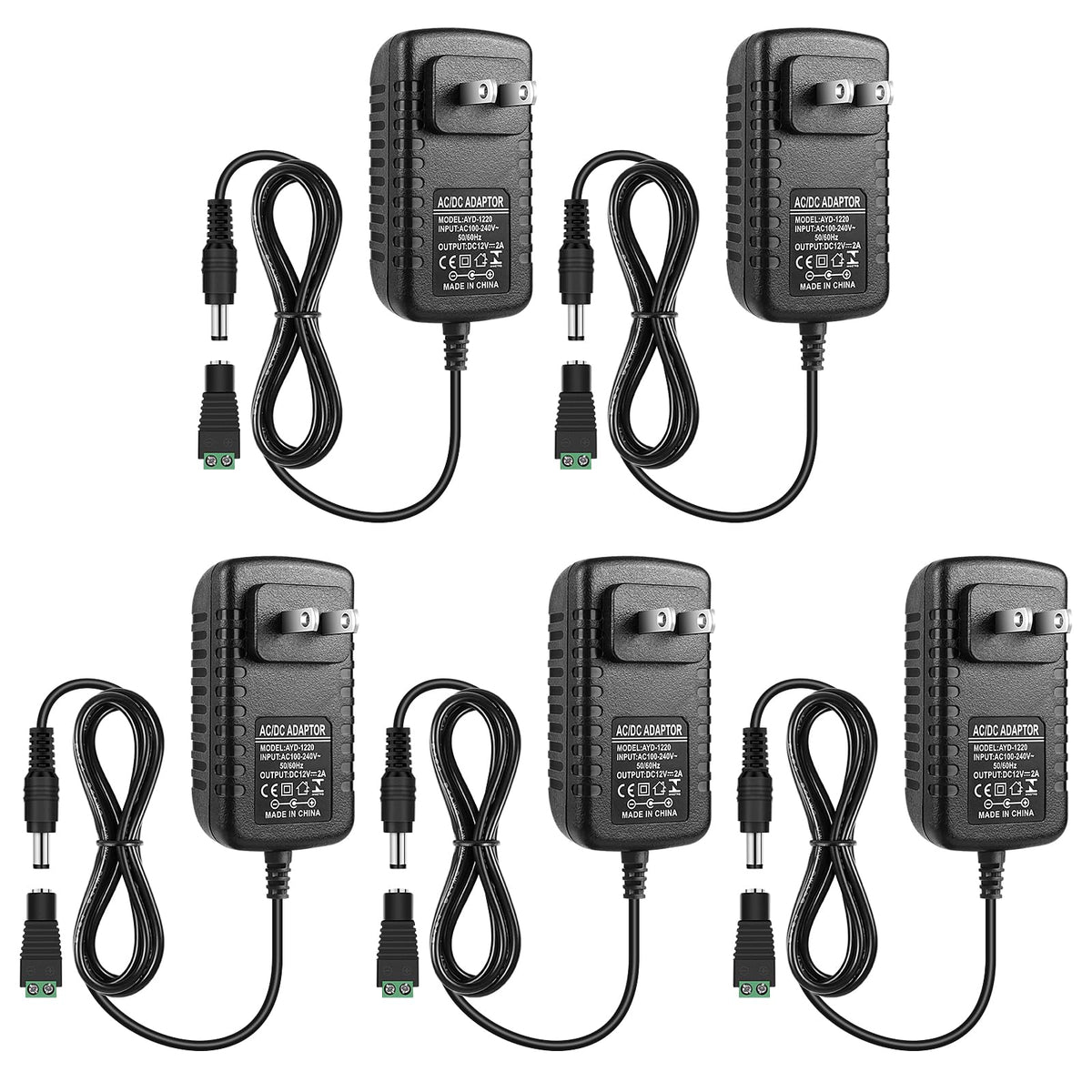 InShareplus DC 12V power supply front view for versatile LED setups