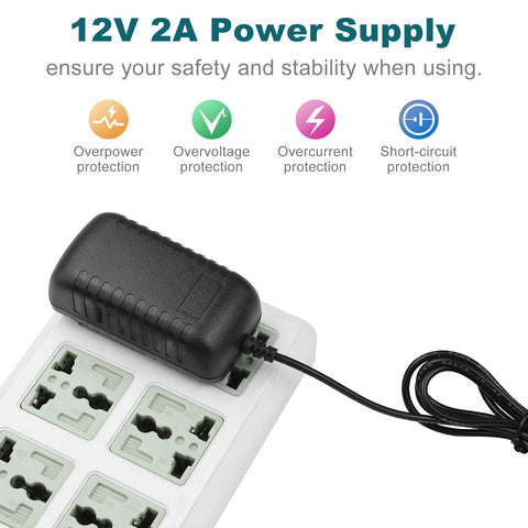 InShareplus DC 12V power supply side connection showing compact cables