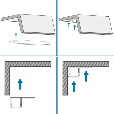 inShareplus plaster-in LED channel cutting guide shows easy length customization