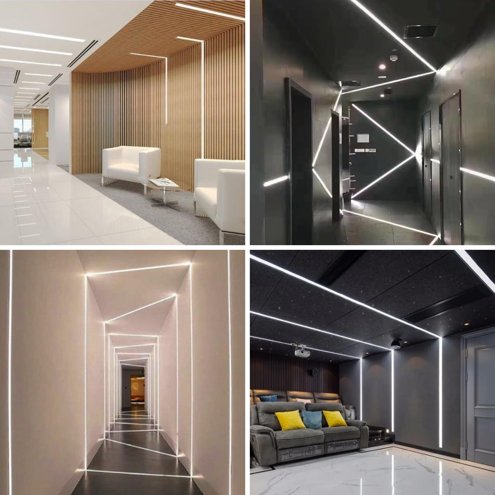 inShareplus plaster-in LED channel diffuser-installed view shows protected LEDs