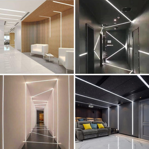 inShareplus plaster-in LED channel diffuser-installed view shows protected LEDs