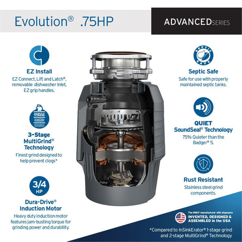 Quiet operation of InSinkErator Evolution during daily kitchen tasks.