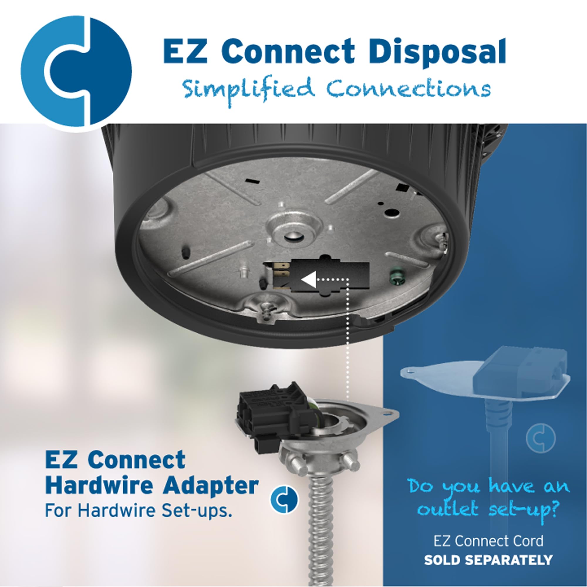 Compact design fits under sink with room for other devices.
