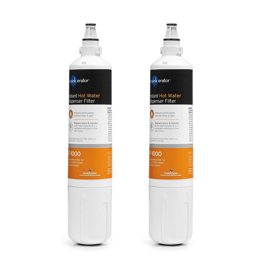InSinkErator F-1000 filter cartridge for cleaner-tasting tap water and impurity reduction.