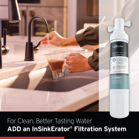Spring-loaded safety handle on the InSinkErator HOT250 faucet.
