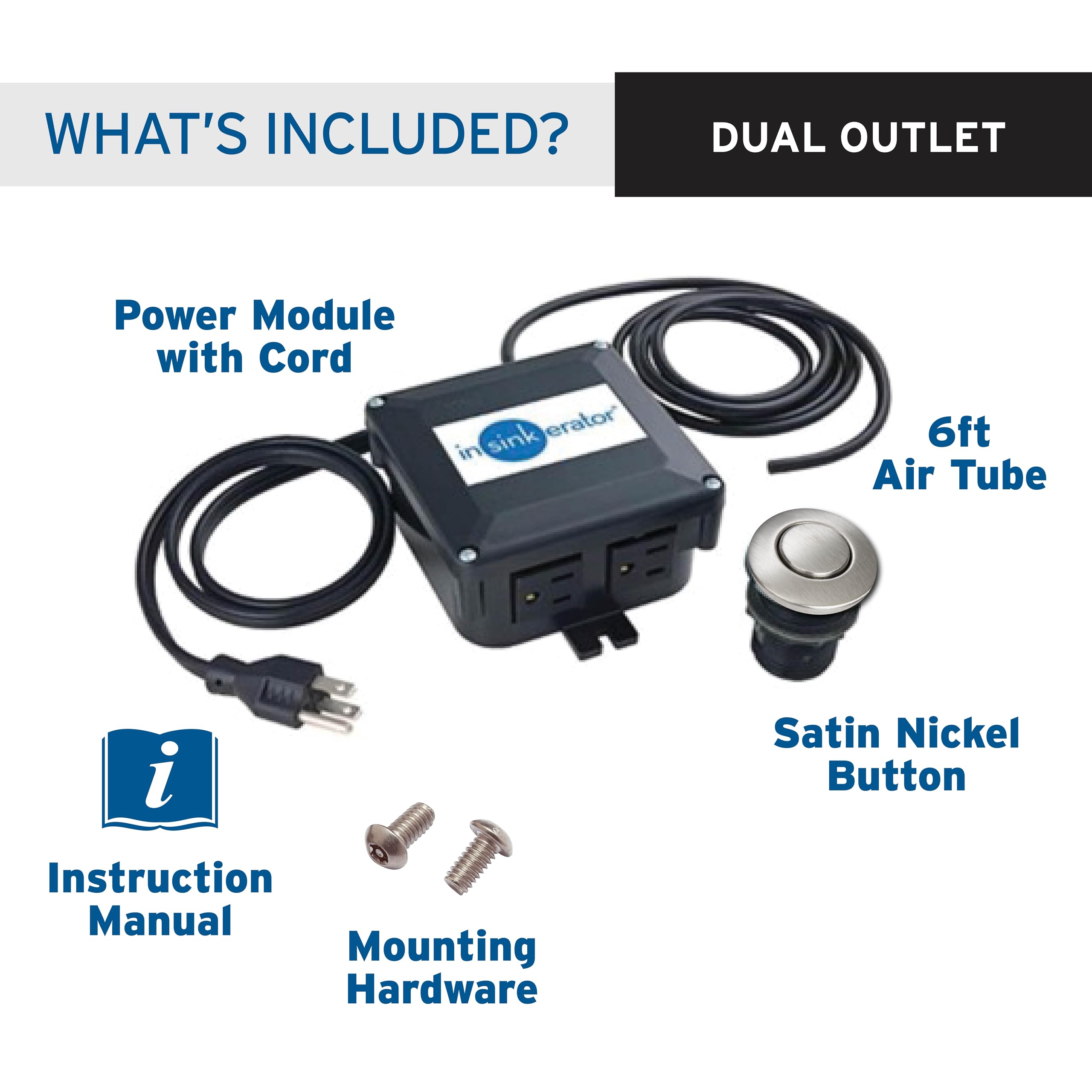 Under-sink air tubing and power connections for a neat installation