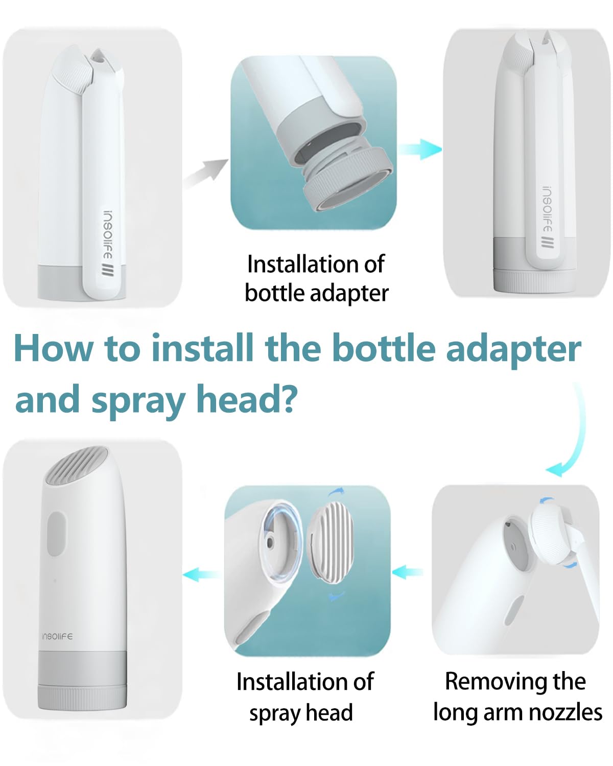 Insolife soft shower nozzle delivers gentle cleansing experience