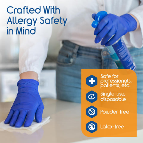 Inspire exam-grade nitrile gloves offer reliable protection for healthcare and daily tasks.