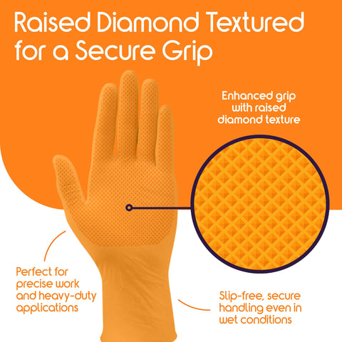 Inspire gloves in bright orange for improved visibility in work environments.