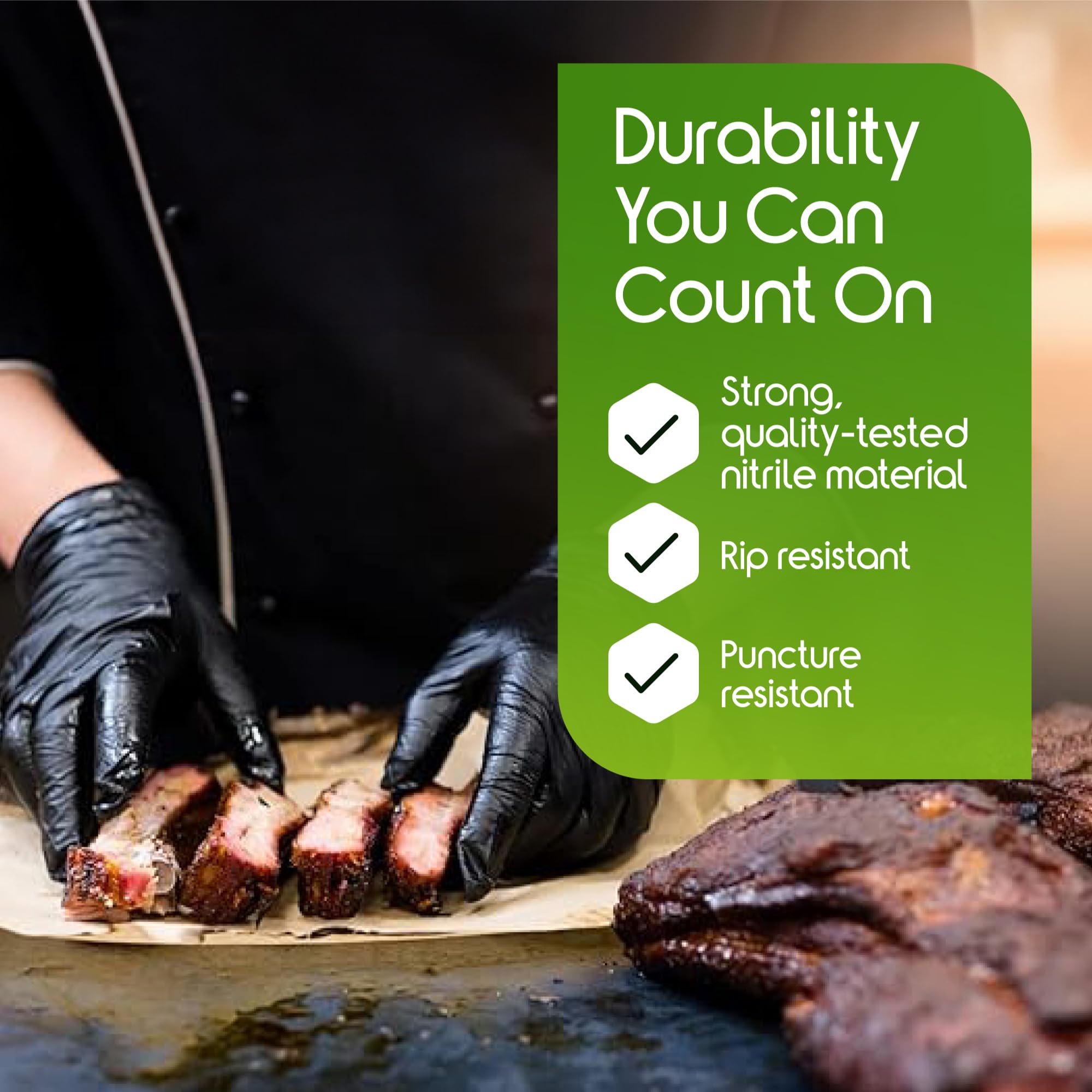 Inspire chemical-resistant nitrile gloves suitable for cleaning and lab work.