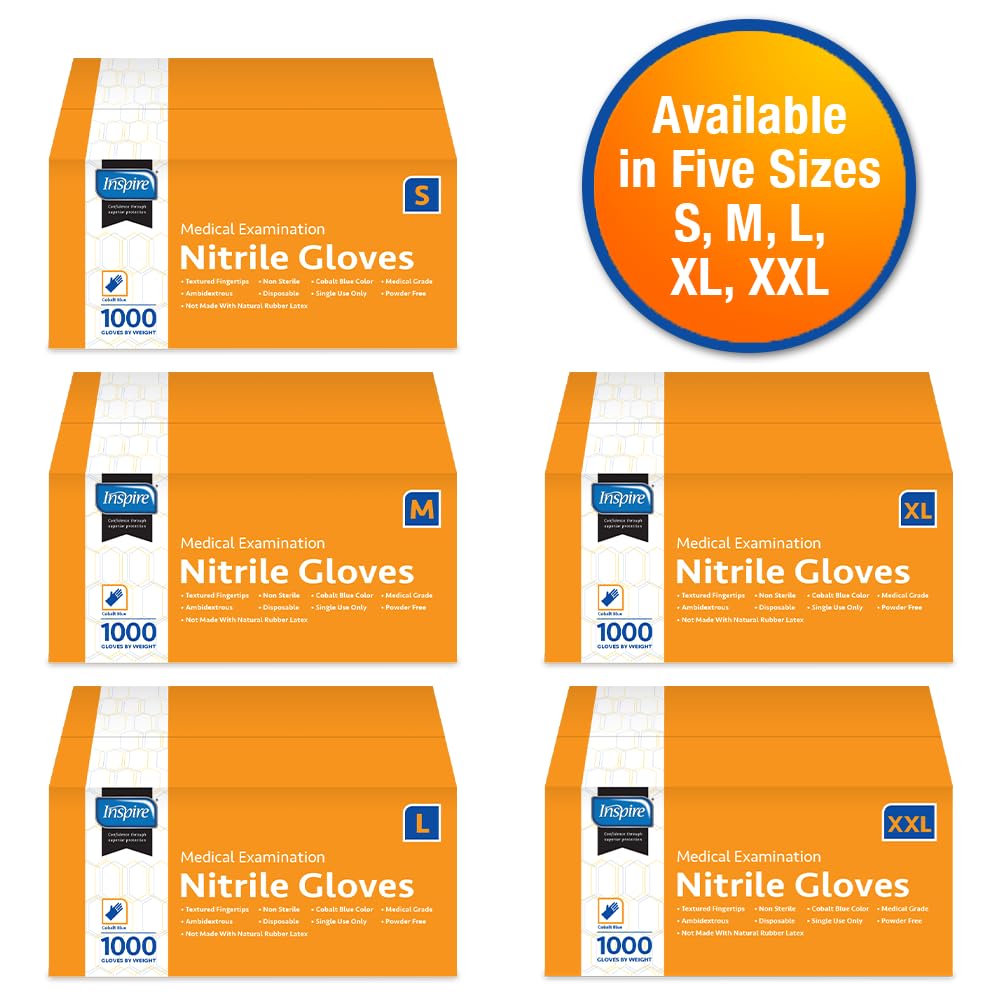 Close-up of Inspire nitrile gloves showing dexterity and secure fit