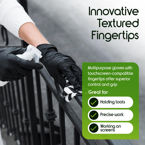 Inspire gloves worn during food handling and janitorial chores