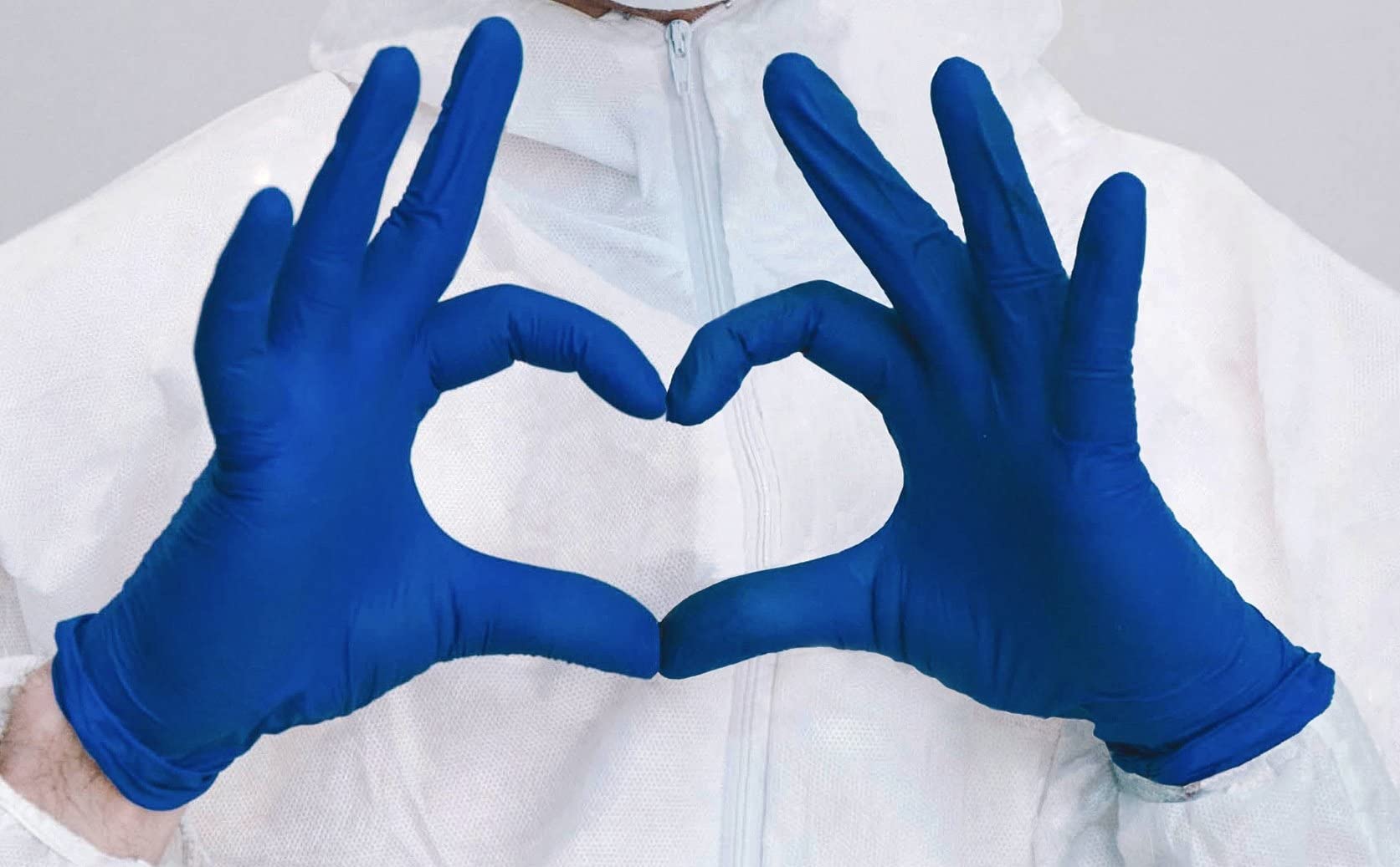 Latex-free label on Inspire nitrile gloves indicating latex-free Protection