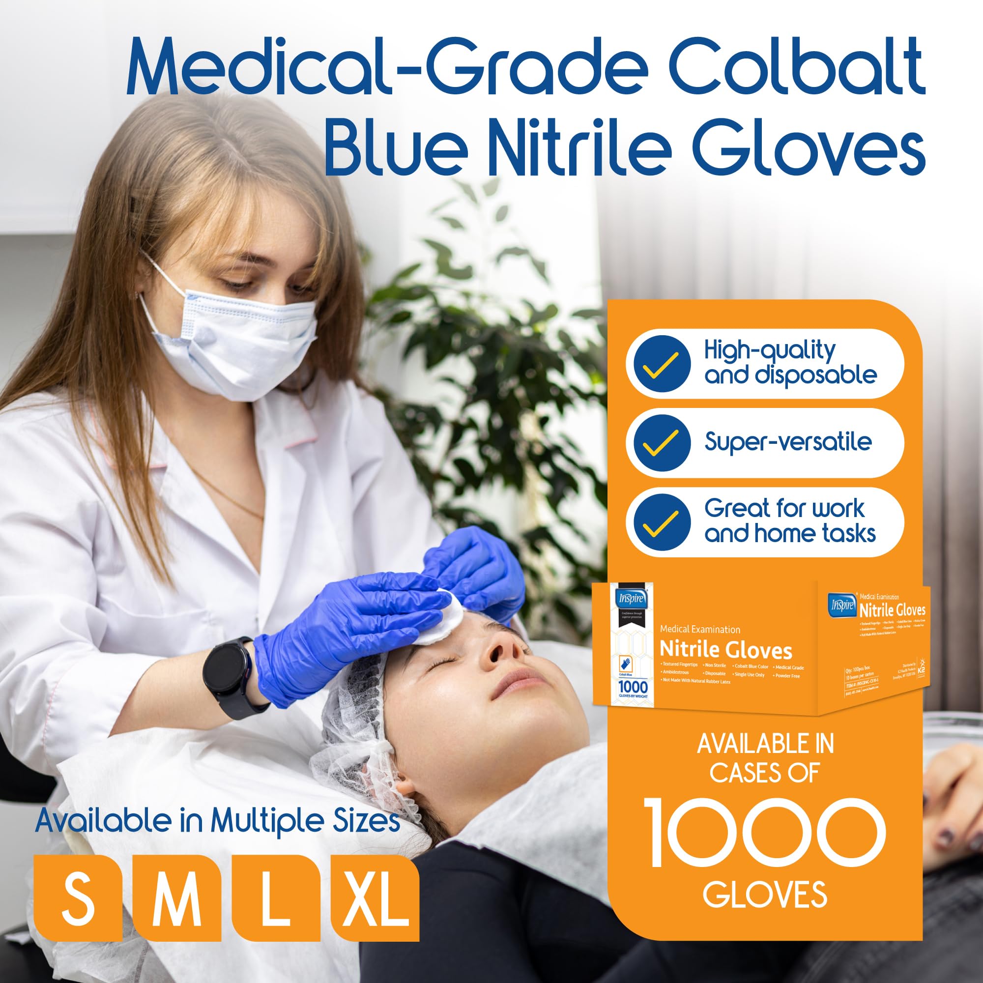 Inspire nitrile gloves with textured fingertips provide precise grip for lab or kitchen work.