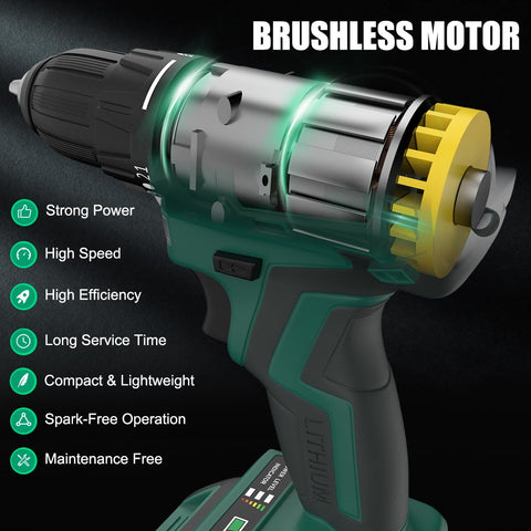 INSPIRITECH drill chuck closeup showing quick 3/8 inch keyless chuck for fast bit changes