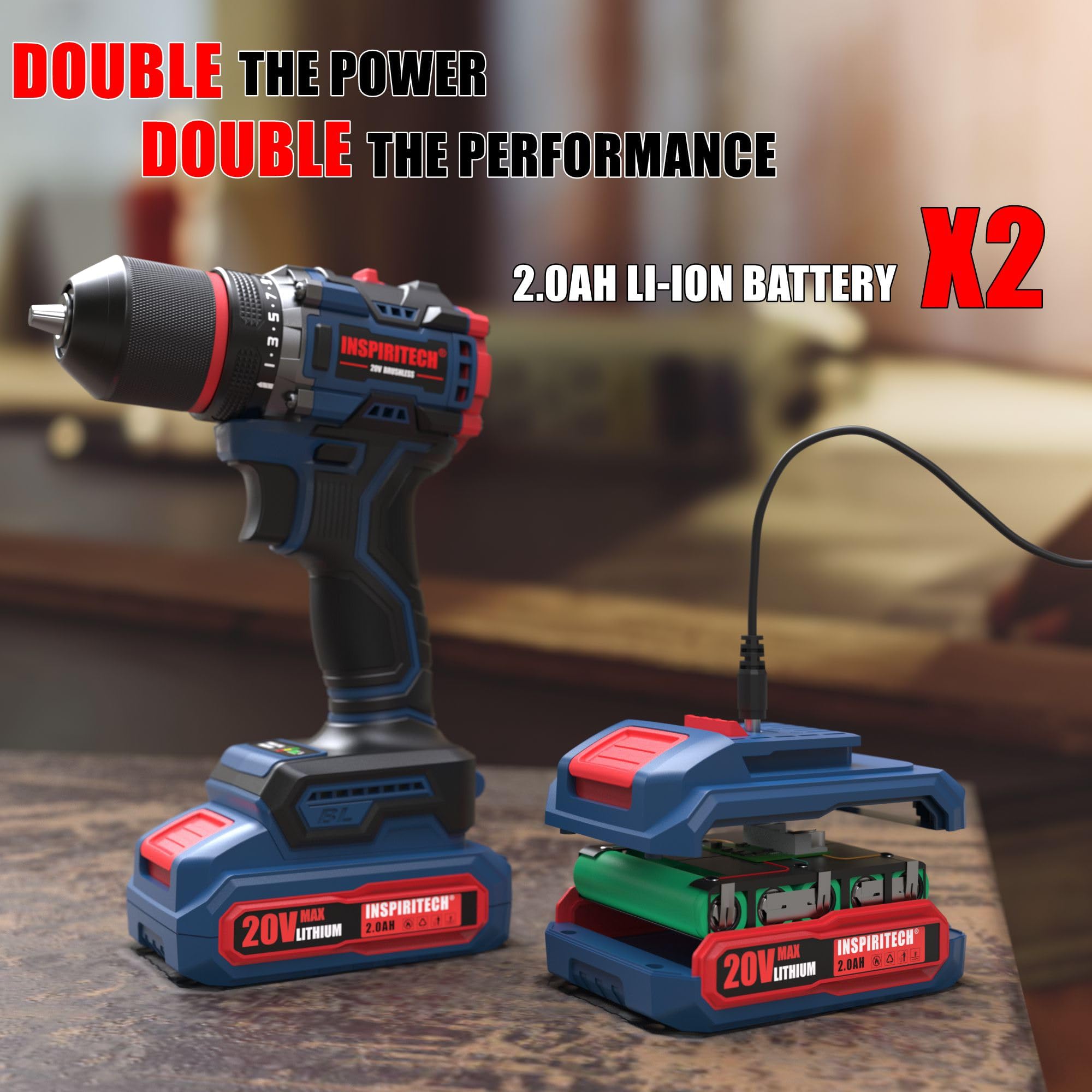 INSPIRITECH dual-speed settings adapt to materials and tasks