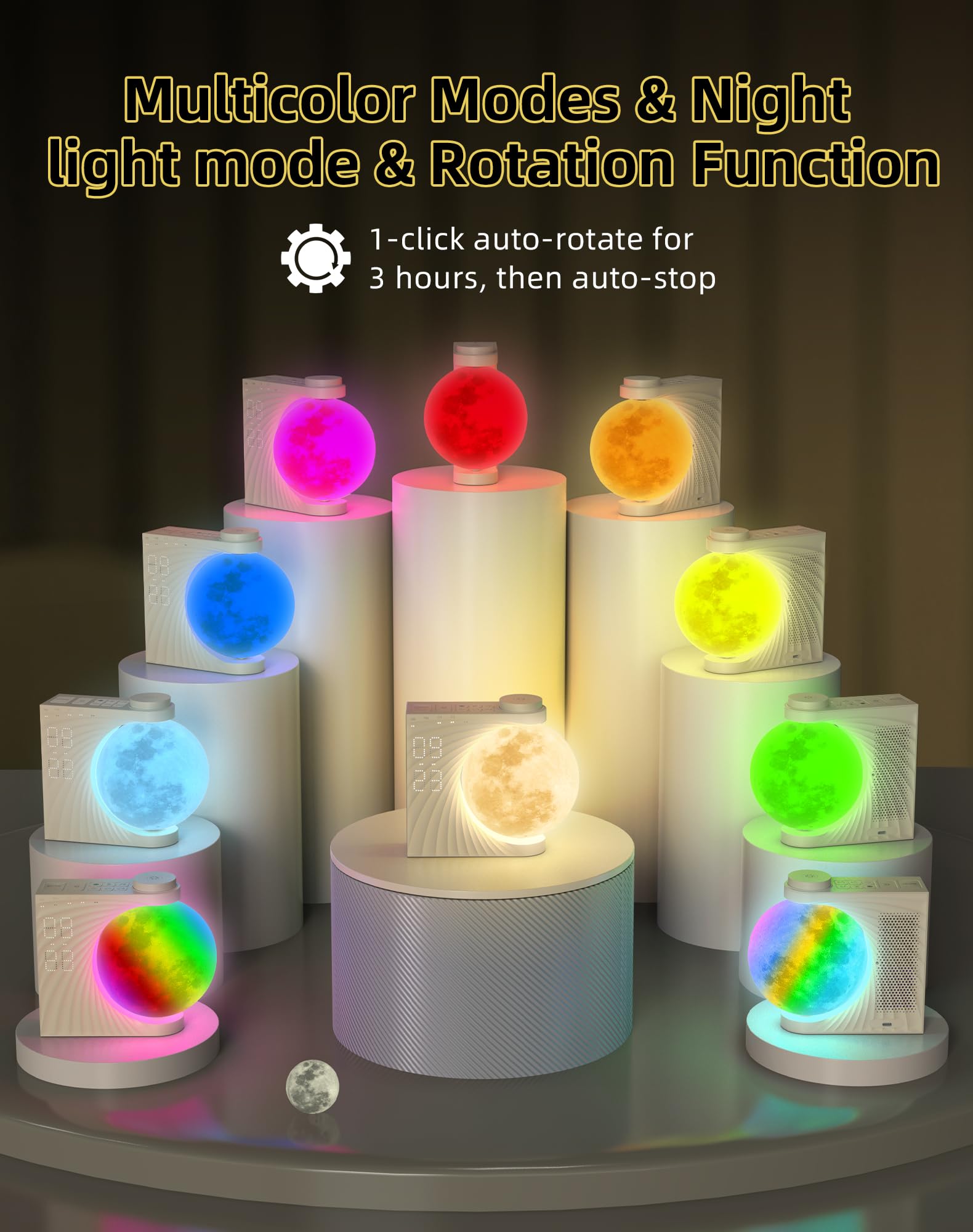 INSSISAIN smart clock offers eight colors for mood lighting.