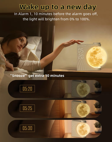 INSSISAIN moon lamp doubles as night light and calming sound companion.