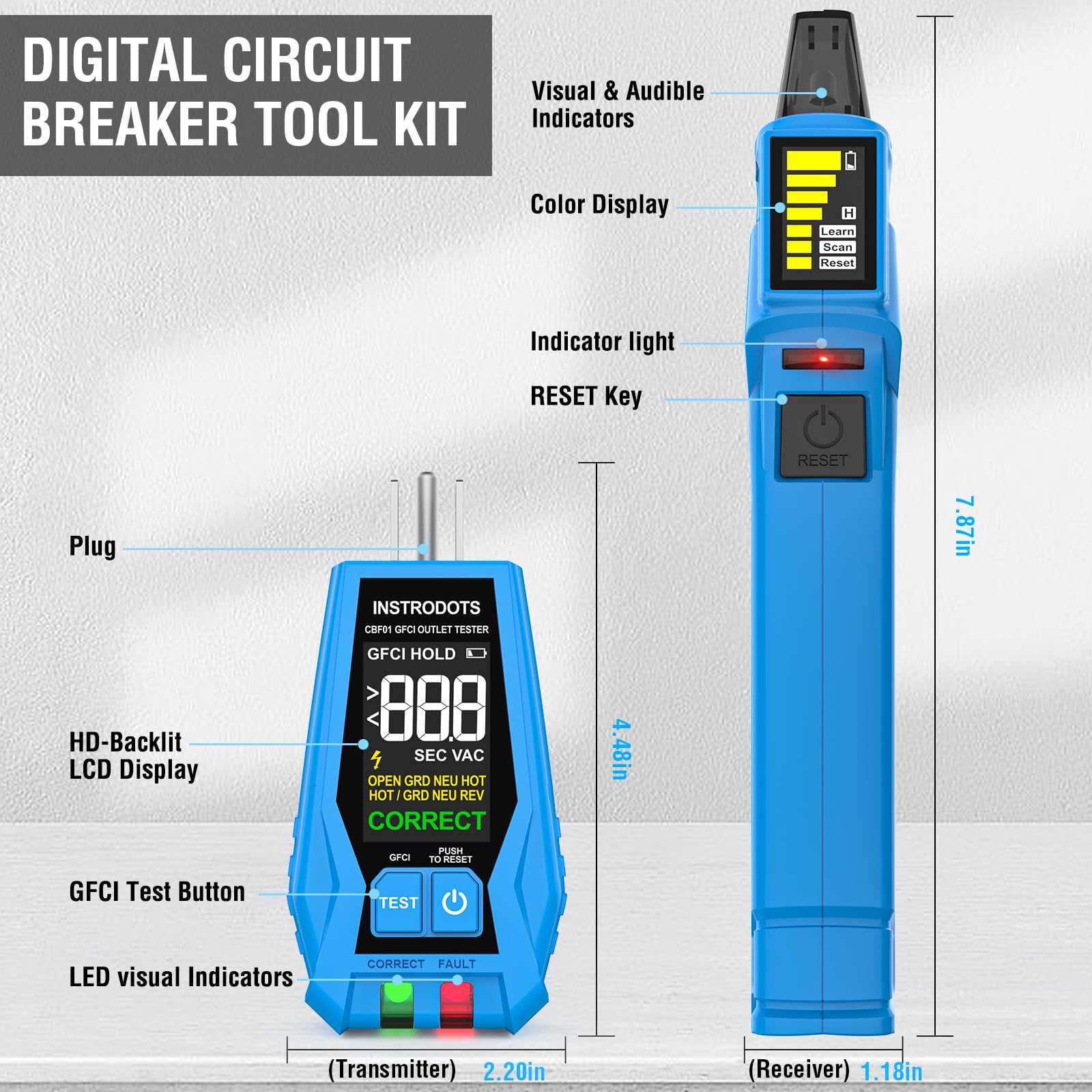 Instrodots CBF01 AAA batteries powering the transmitter