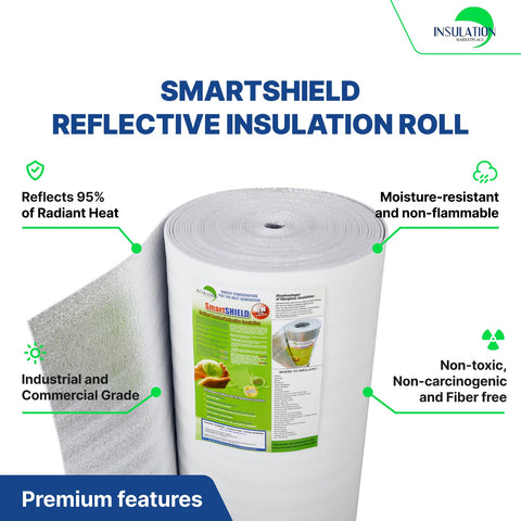 SmartSHIELD 5mm roll installed in a wood stud wall showing easy fit