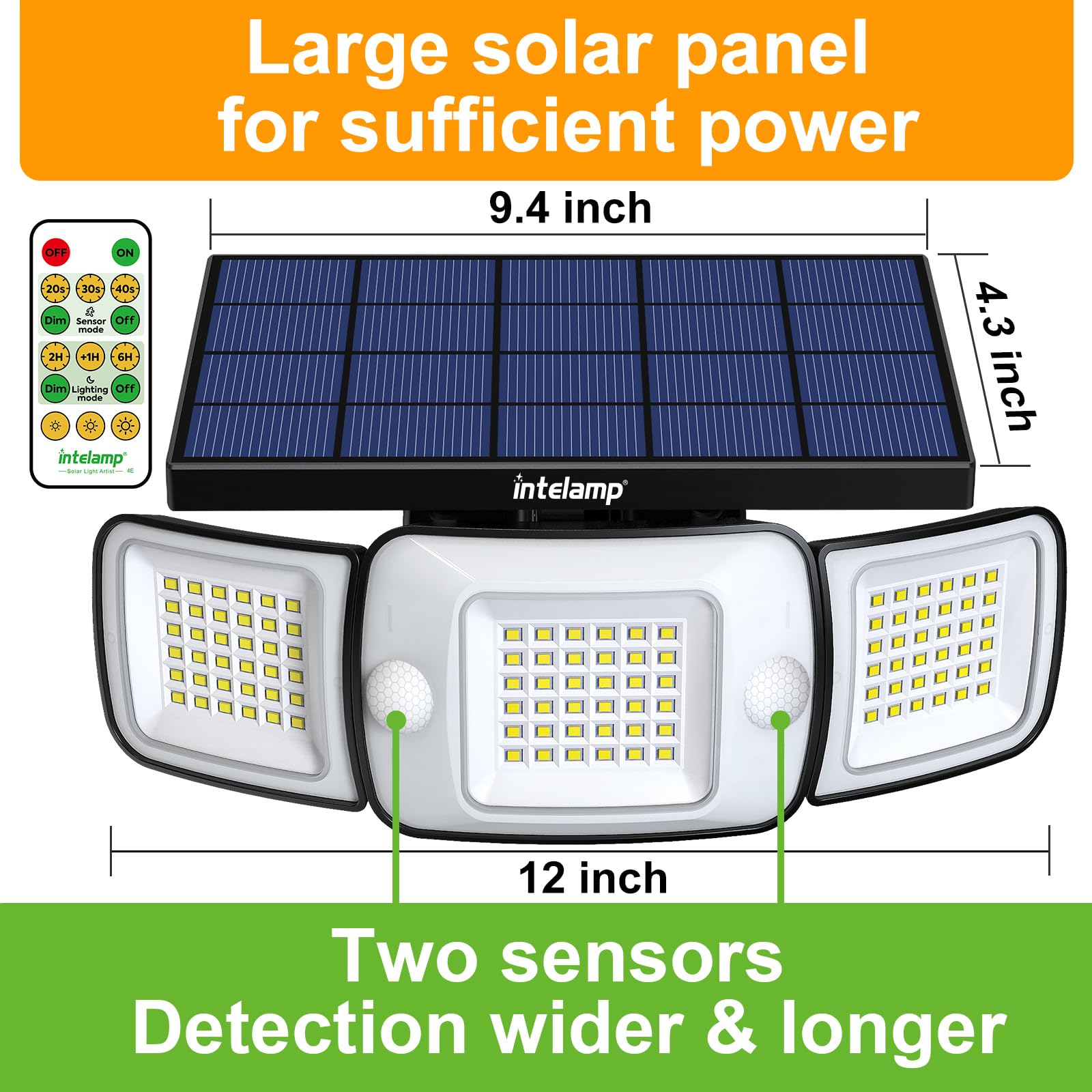 Intelamp dual motion sensors detect movement along walkway