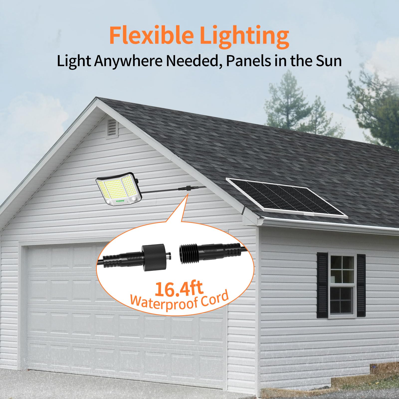 Intelamp motion sensor activation lights the path when movement is detected