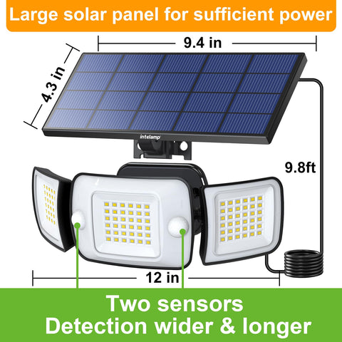 Intelamp flood light with three adjustable heads in extended position.
