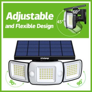 Intellamp solar flood light wall mounting enables quick outdoor setup.