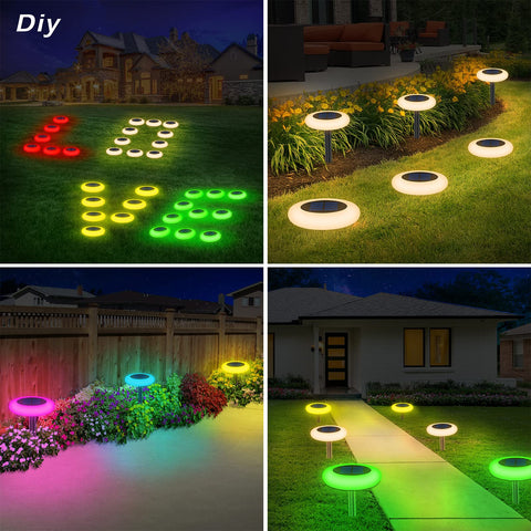 Intelamp 6-pack solar lawn pathway light with RGB modes enhances curb appeal