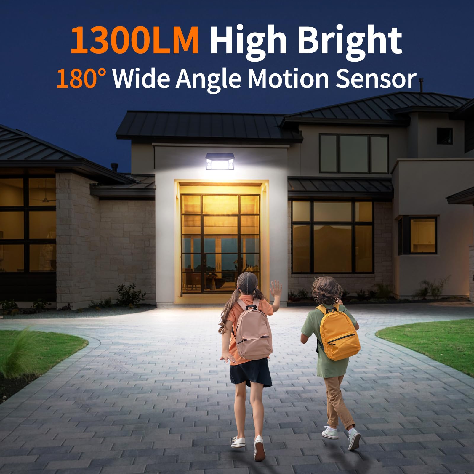 Intelamp solar flood light rear panel highlights quick, tool-free installation.
