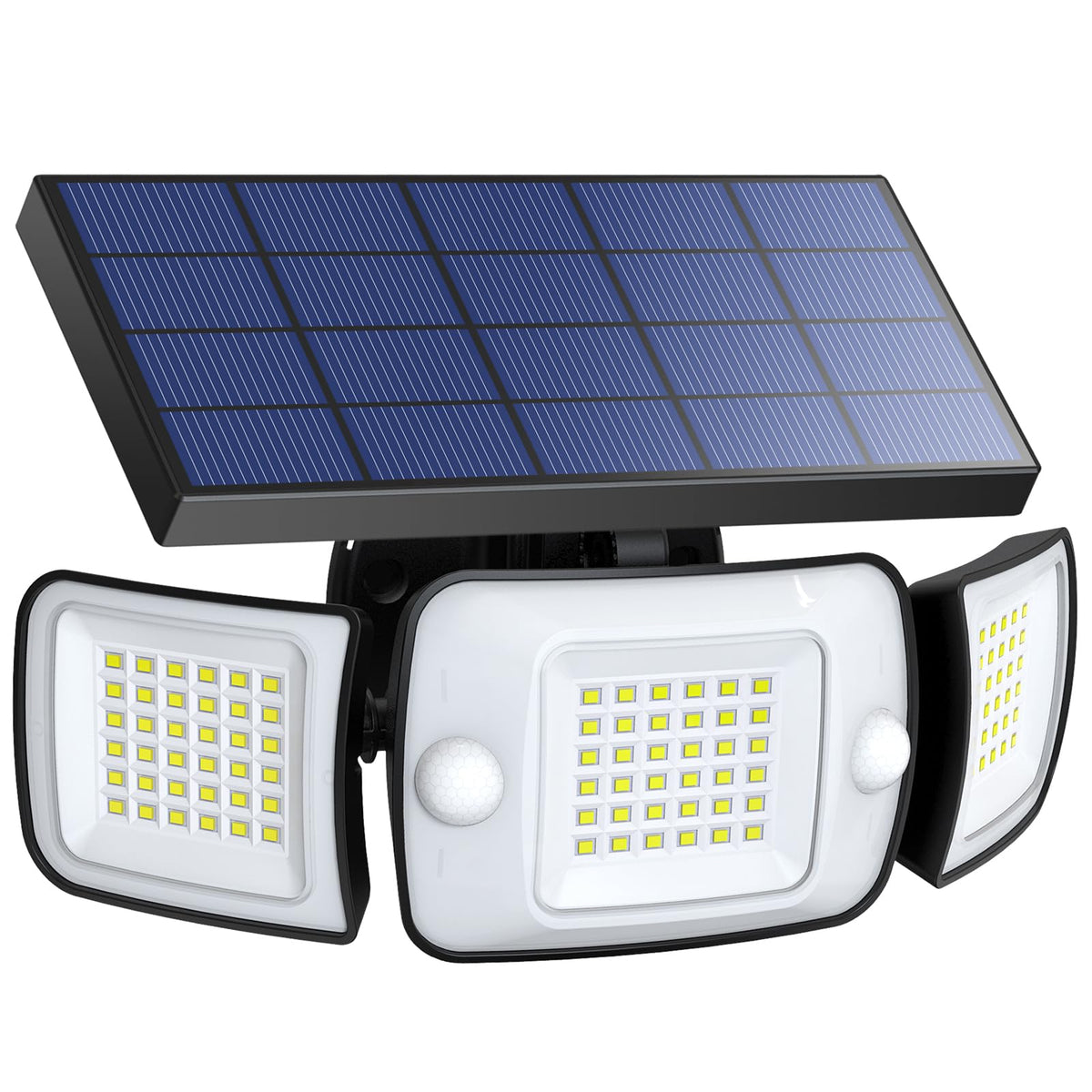 Intelamp solar outdoor lights with a 270-degree arc for wide yard coverage.