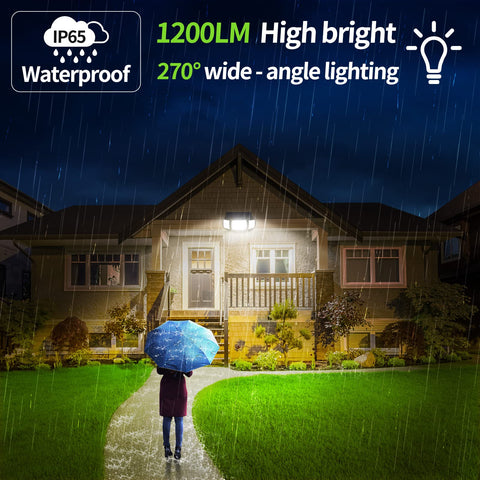 Intelamp dual motion sensors provide 180° front and side detection.