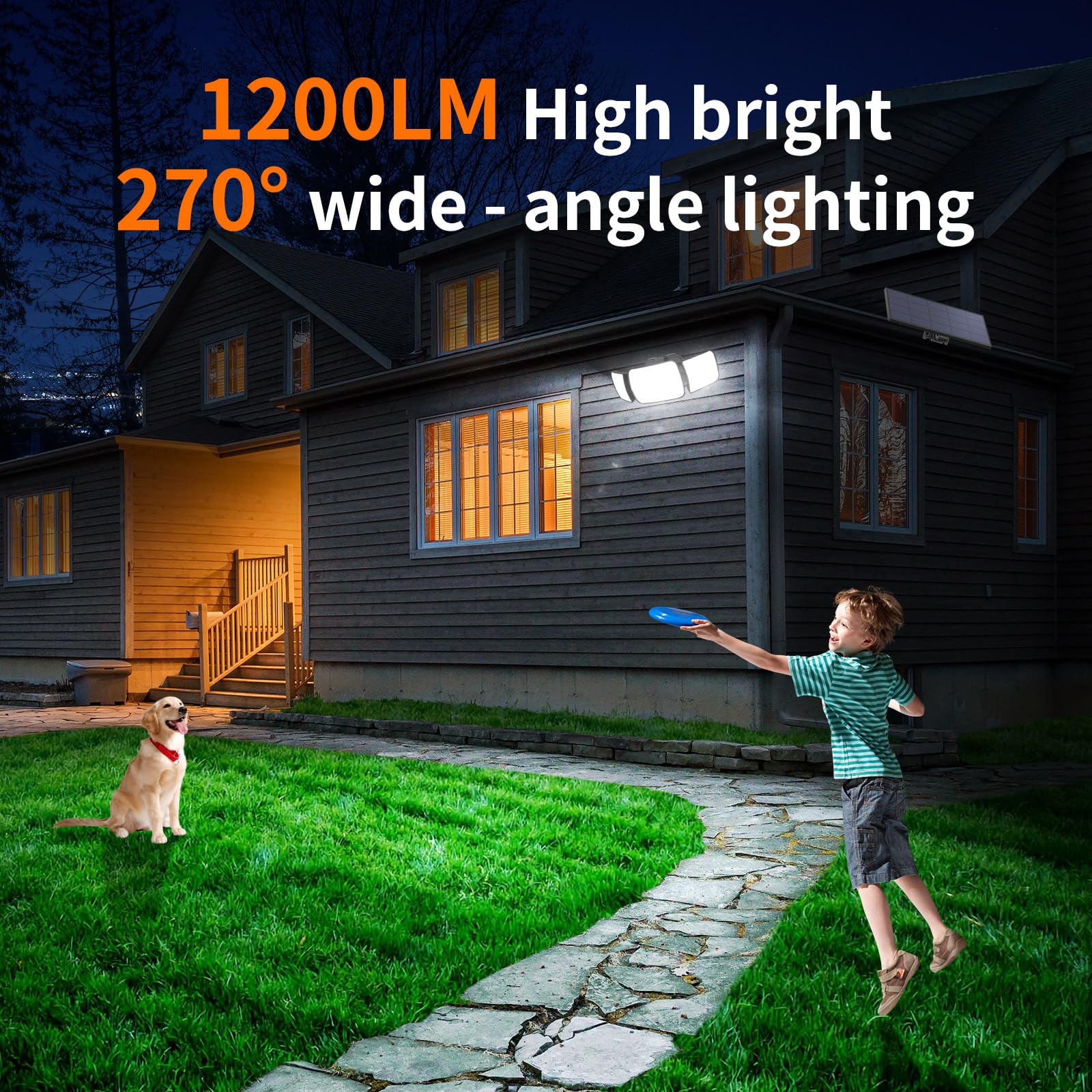 Intelamp solar panel close-up highlighting efficient charging for all-night light.