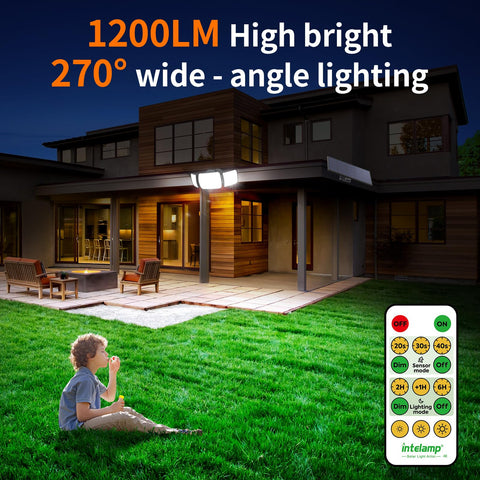 Intelamp solar panel, large 9x4 inch area for faster charging.