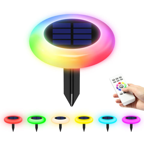 Intelamp solar pathway lights outdoor 6-pack illuminate walkways with vibrant color