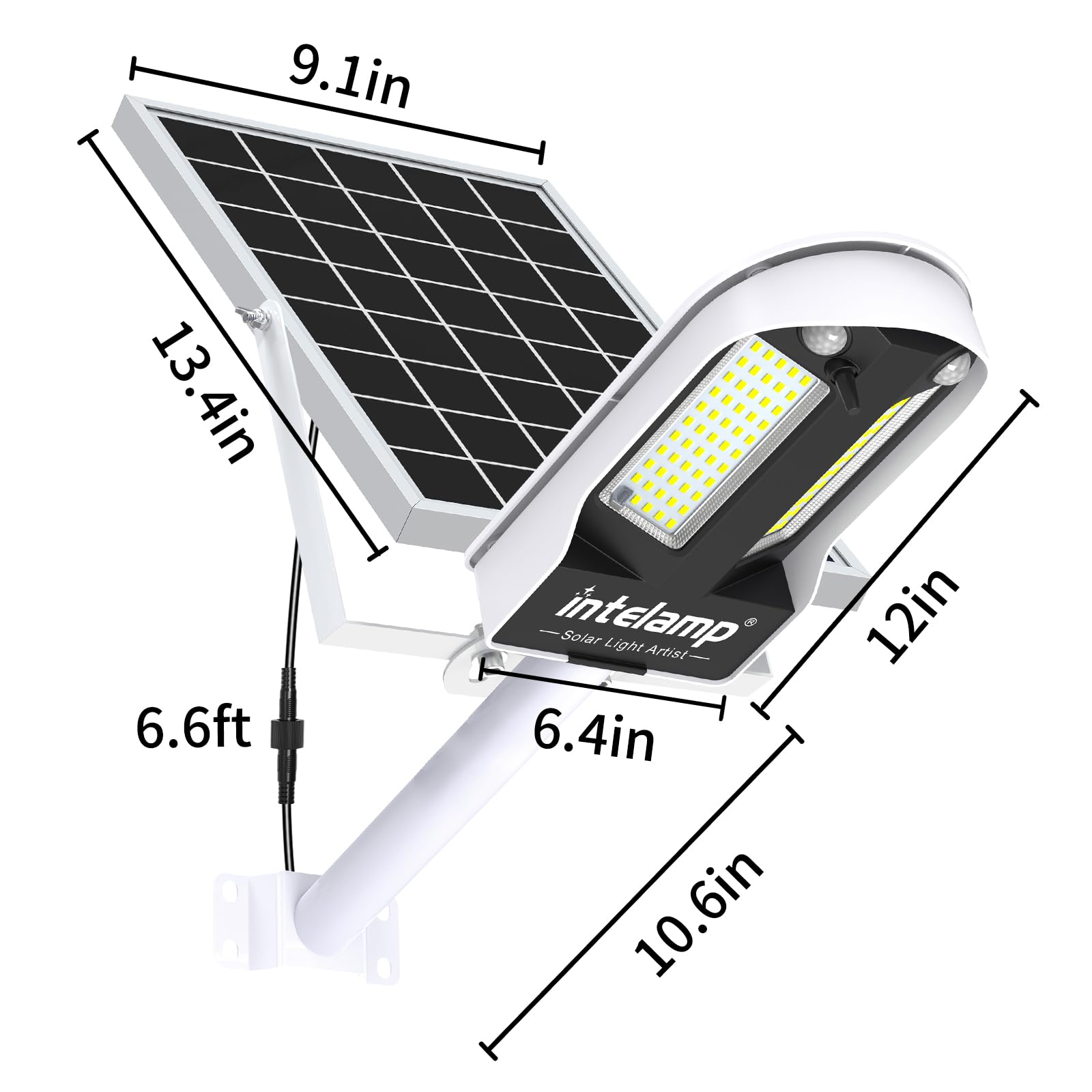 Intelamp heat-reducing white ABS housing lowers internal temperature.