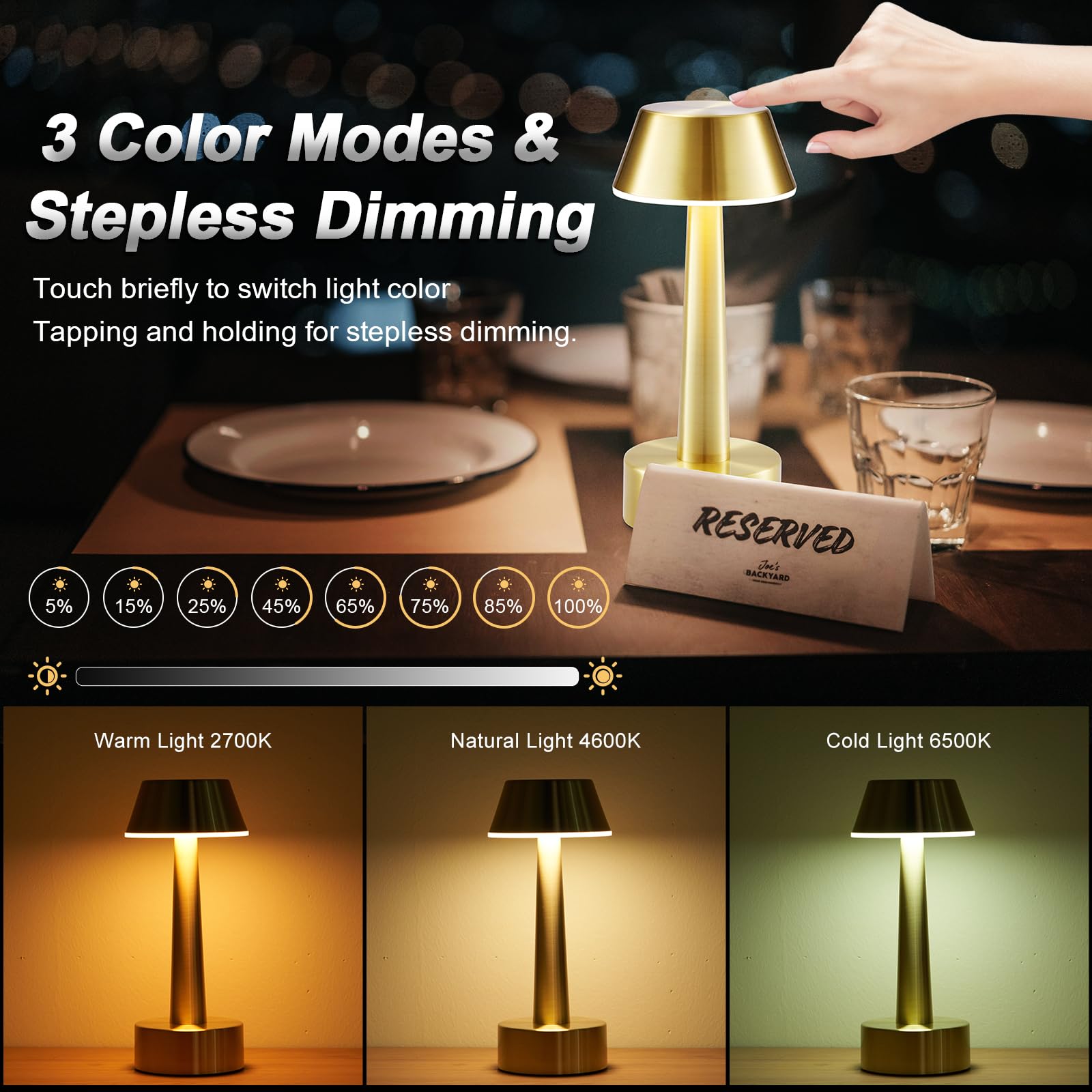 INTELIVE 3-way dimmable touch control lamp lets you tailor brightness