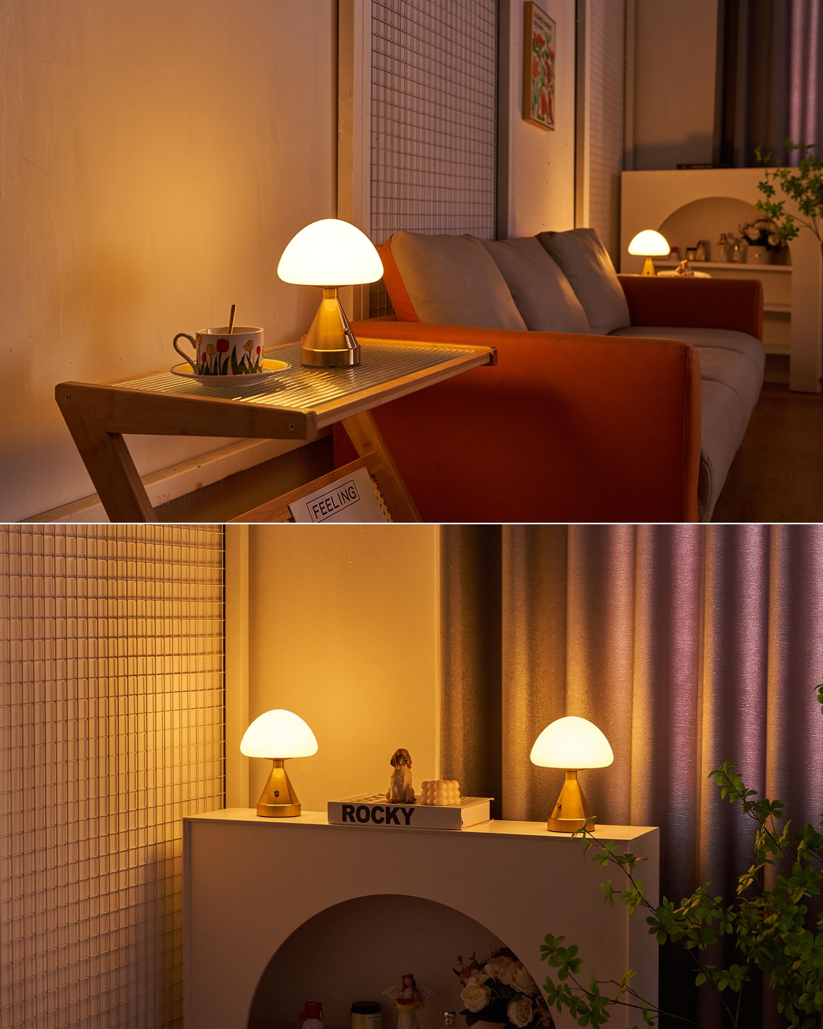 INTELIVE cordless-entryway-lamp welcomes guests with warm lighting.