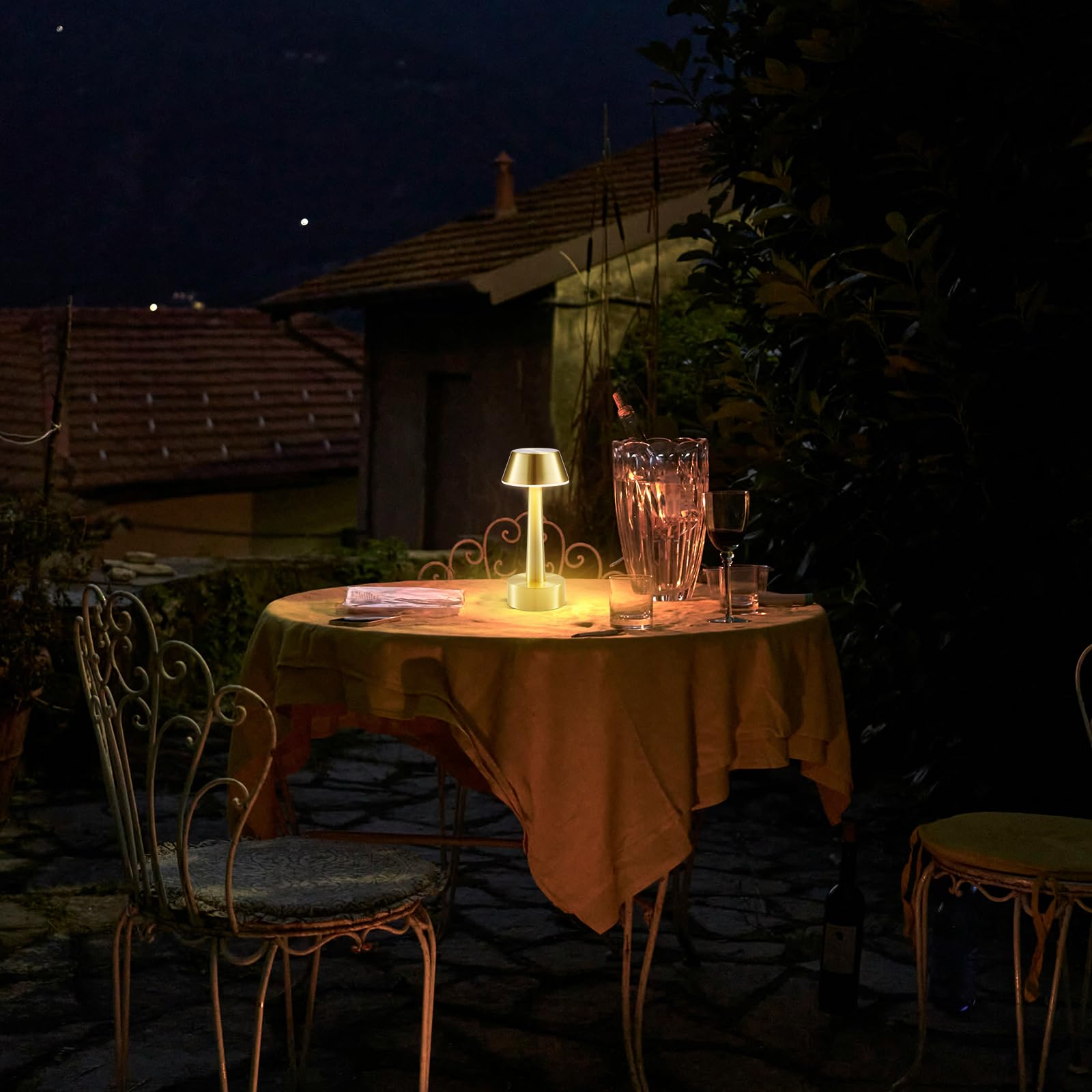 INTELIVE indoor-outdoor décor lamp enhances living spaces and dining areas