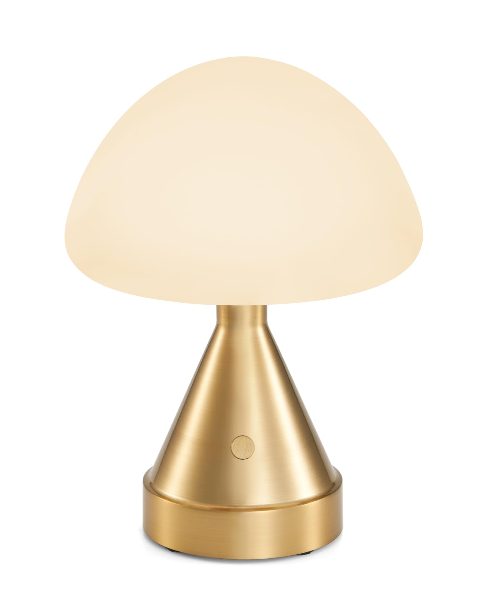 INTELIVE small cordless mushroom lamp provides portable, wireless lighting for desks and nightstands.