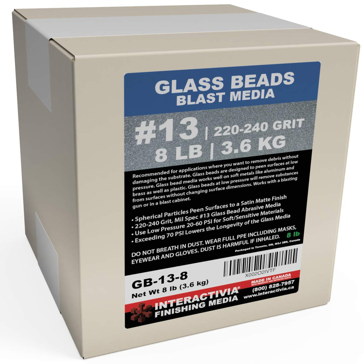 INTERACTIVIA Glass Beads 13 spec cabinet use, ideal for debris-free cleaning