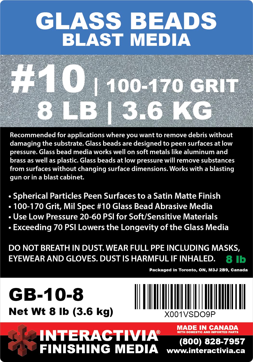 INTERACTIVIA glass beads for sand blasting guns delivering controlled abrasion.