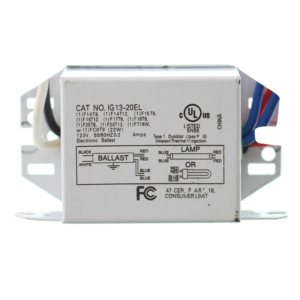 InterGlobal IG13-20EL ballast powering a T8 lamp in an aquarium hood for reliable illumination.