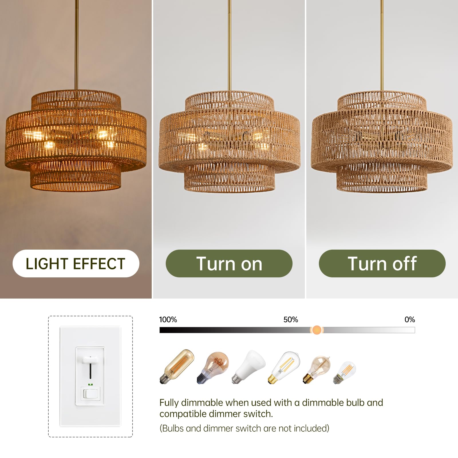 InterMaka chandelier features a gold-plated lamp rod for farmhouse elegance