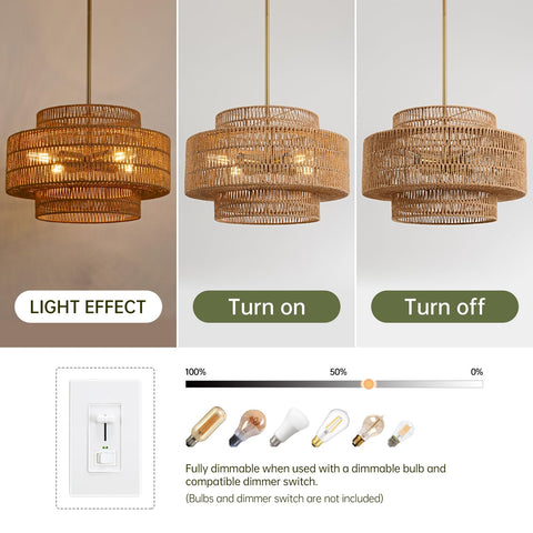 InterMaka chandelier features a gold-plated lamp rod for farmhouse elegance