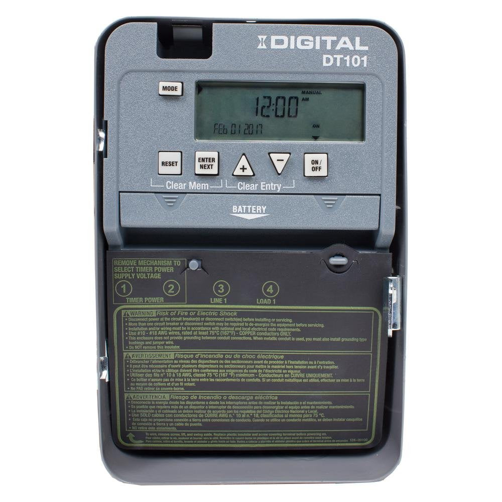 Intermatic DT101 front view with digital timer for precise daily scheduling