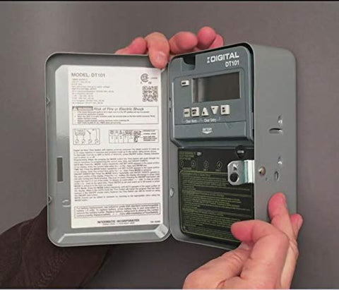 Intermatic DT101 in-wall mounting illustrating quick setup