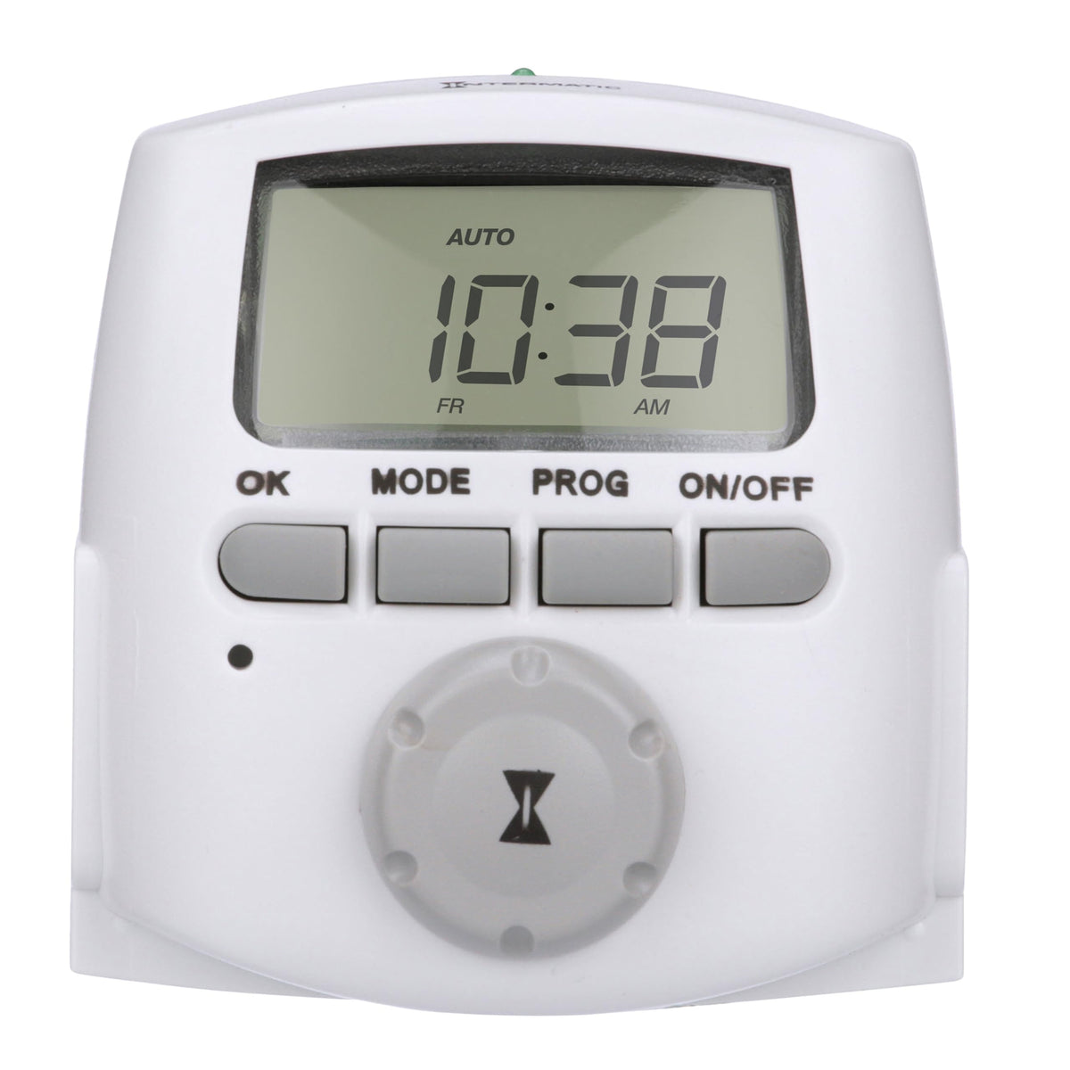 Intermatic DT620 front view showing two outlets for automated lamp control.