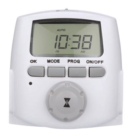 Intermatic DT620 front view showing two outlets for automated lamp control.