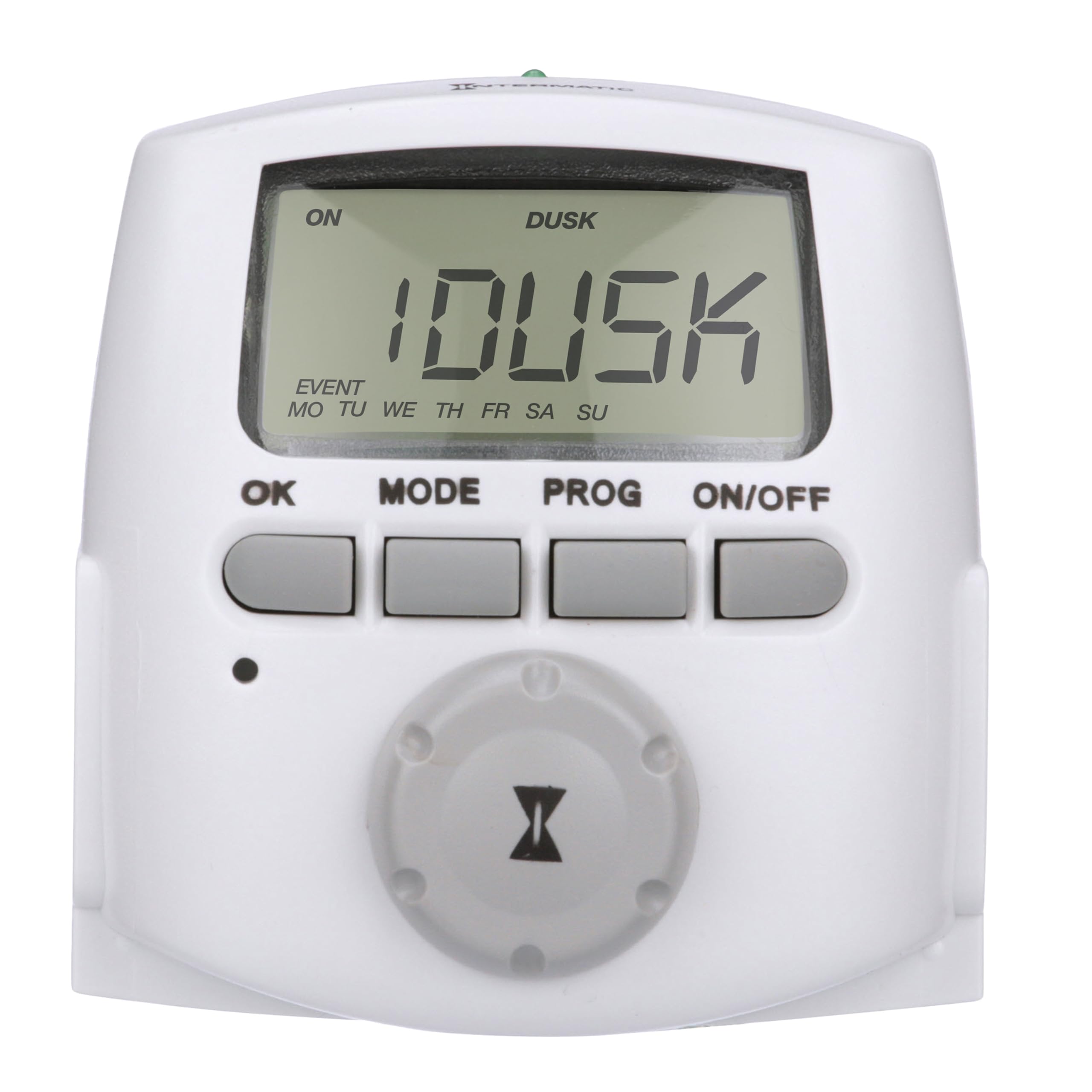 Intermatic DT620 UL-CSA approved label indicates indoor timer safety.